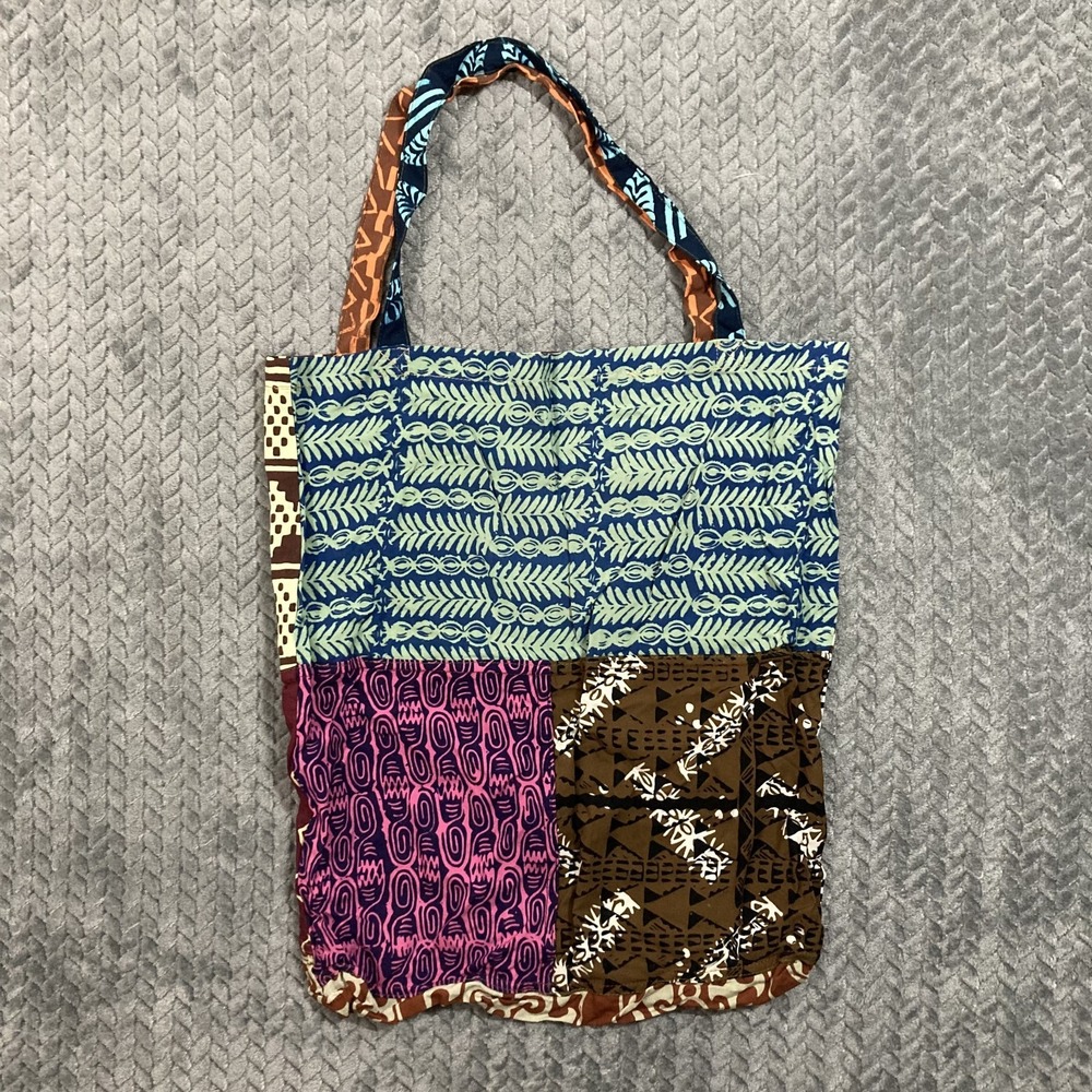 Noa Noa Tote Bag Womens OS Patchwork Batik Multi Color Handmade EUC